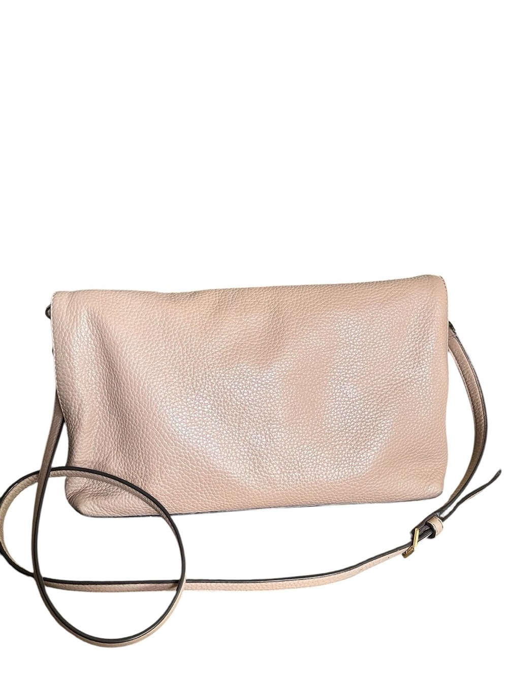 Tory Burch Blush Fold-Over Leather Crossbody Satchel Shoulder Bag - Picture 4 of 16